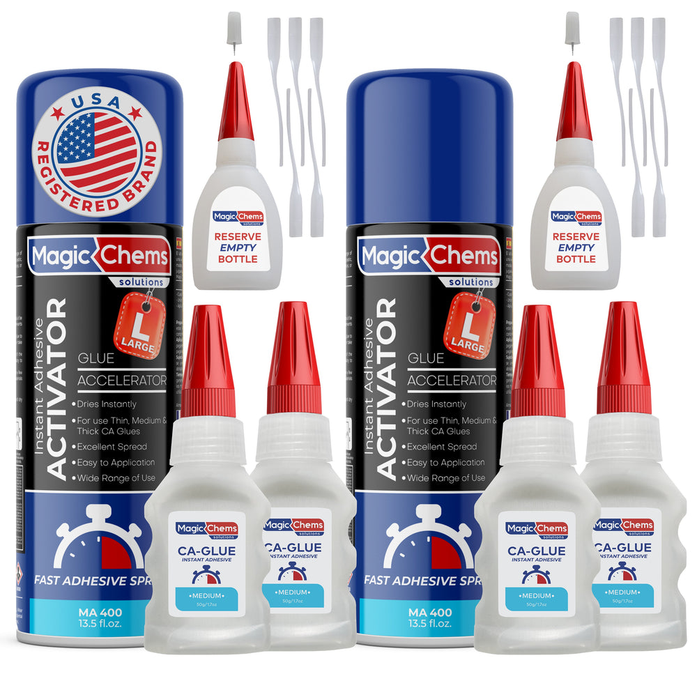 CA Glue with Activator (4 x 1.7 oz + 2 x 13.5 fl oz) - Magicchems