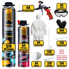 Y’allCanDIY Spray Foam Insulation Kit Bulk Bundle - 576 Cans (32.8 oz Each) with Full DIY Kit