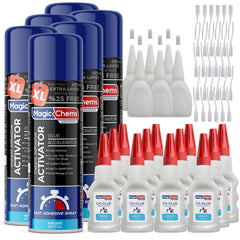CA Glue with Activator (12 x 3.5 oz + 6 x 16.9 fl oz) - Magicchems