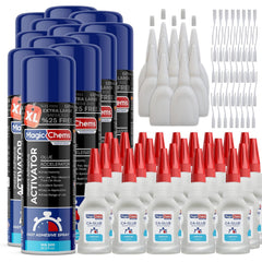 CA Glue with Activator (24 x 3.5 oz + 12 x 16.9 fl oz) - Magicchems