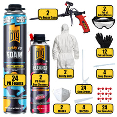 Y’allCanDIY Spray Foam Insulation Kit - 24 pack (36.6 oz Each) with Full DIY Kit