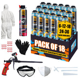 Y’allCanDIY Spray Foam Insulation Kit - 18 pack (36.6 oz Each) with Full DIY Kit