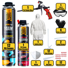 Y’allCanDIY Spray Foam Insulation Kit - 12 pack (32.8 oz Each) with Full DIY Kit