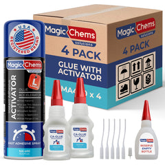 CA Glue with Activator (8 x 1.7 oz + 4 x 13.5 fl oz) - Magicchems