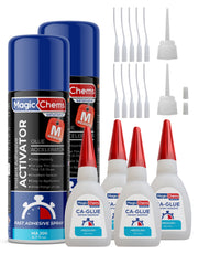 CA Glue with Activator (4 x 0.8 oz + 2 x 6.7 fl oz) - Magicchems