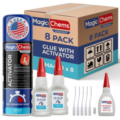 CA Glue with Activator (16 x 1.7 oz + 8 x 13.5 fl oz) - Magicchems