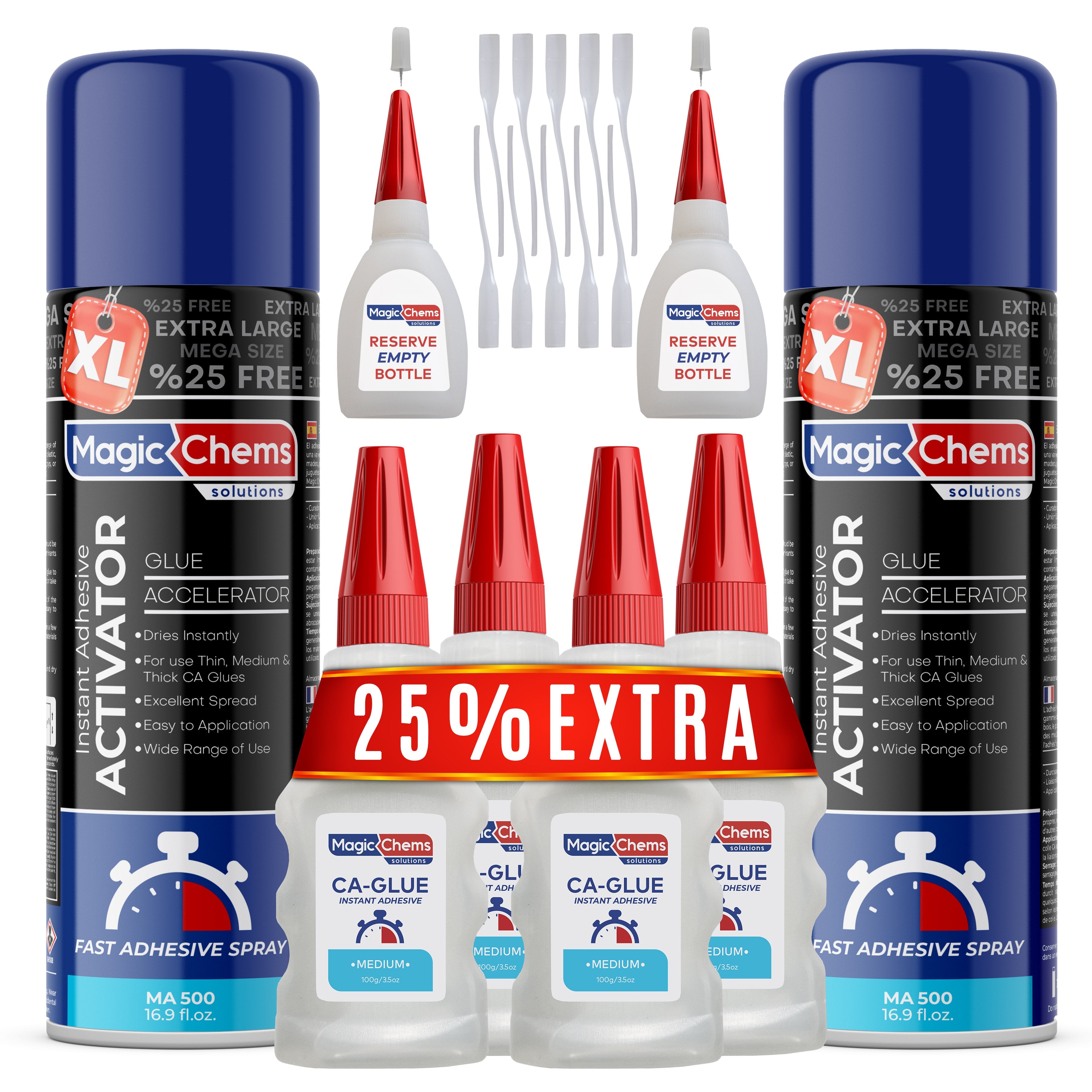 CA Glue with Activator (4 x 3.5 oz + 2 x 16.9 fl oz) - Magicchems