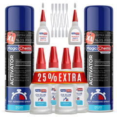 CA Glue with Activator (4 x 3.5 oz + 2 x 16.9 fl oz) - Magicchems