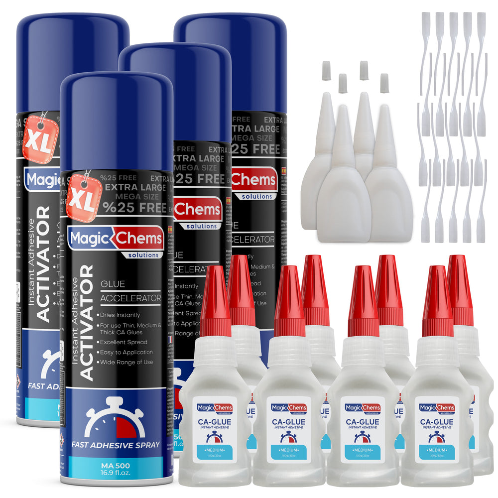 CA Glue with Activator (8 x 3.5 oz + 4 x 16.9 fl oz) - Magicchems