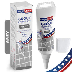 Tile Grout Repair, Grey 8.8 oz/250gr. Fast Drying Grout Repair Kit - Magicchems