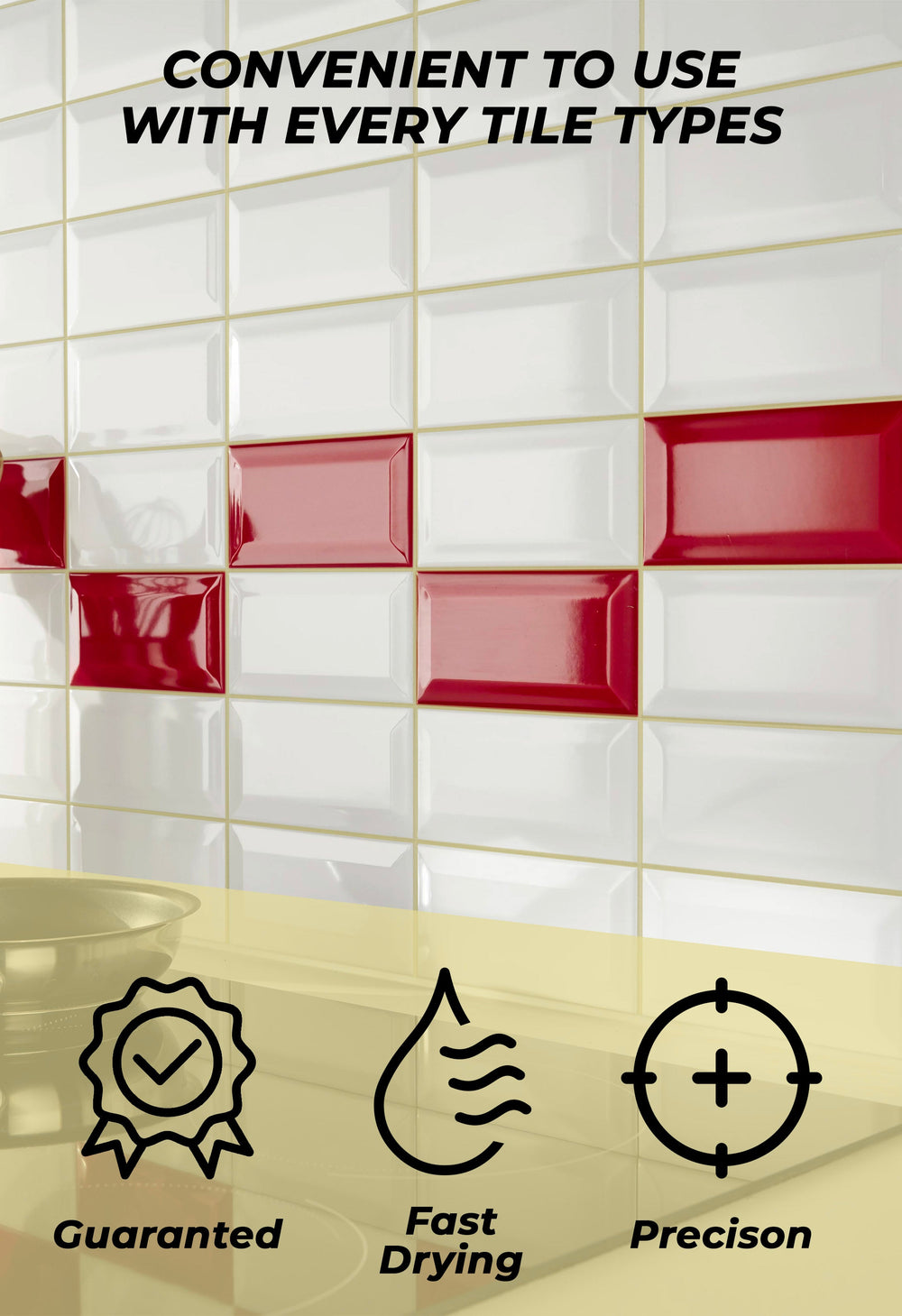 Tile Grout Repair, Cream 8.8 oz/250gr. Fast Drying Grout Repair Kit - Magicchems