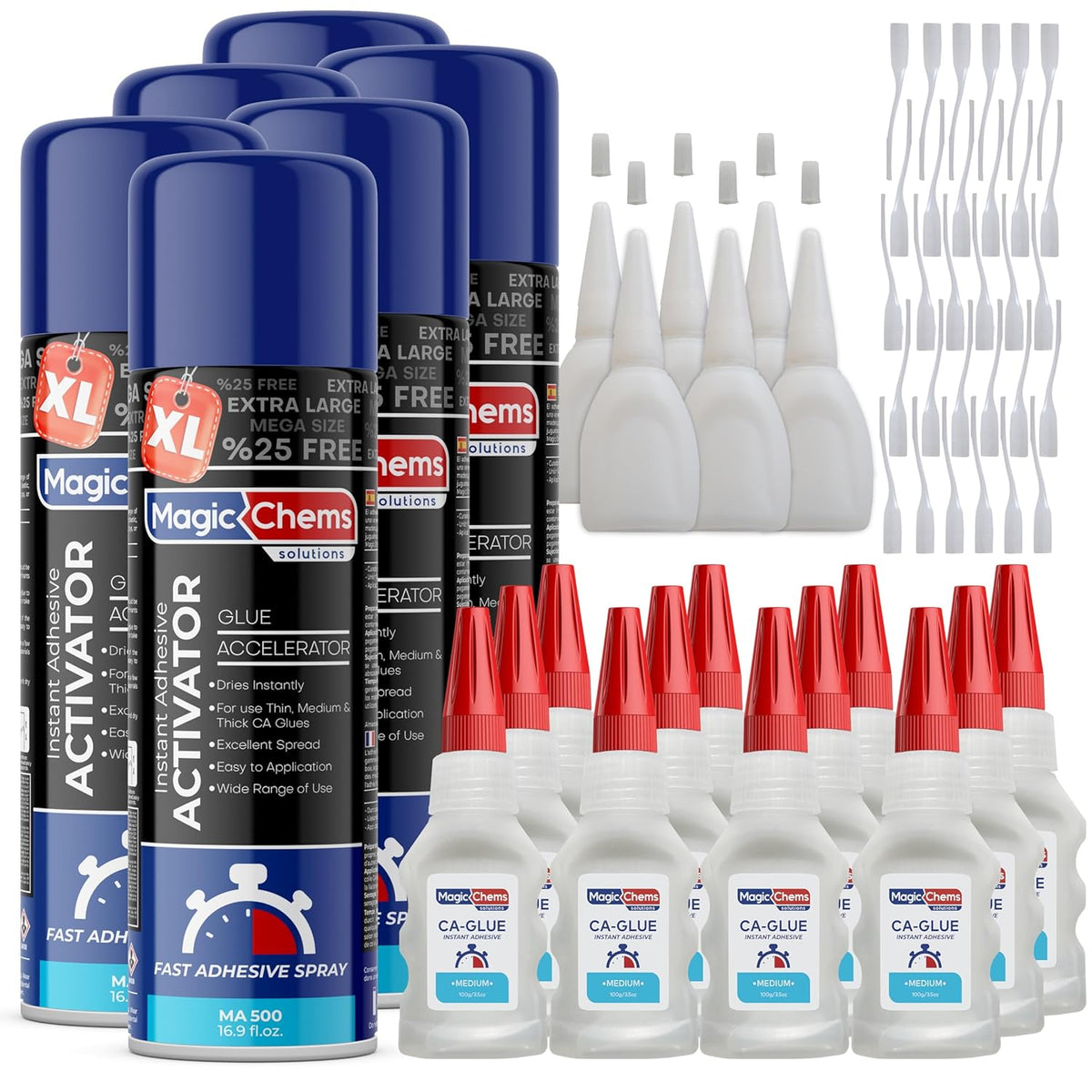 CA Glue with Activator (12 x 3.5 oz + 6 x 16.9 fl oz) - Magicchems