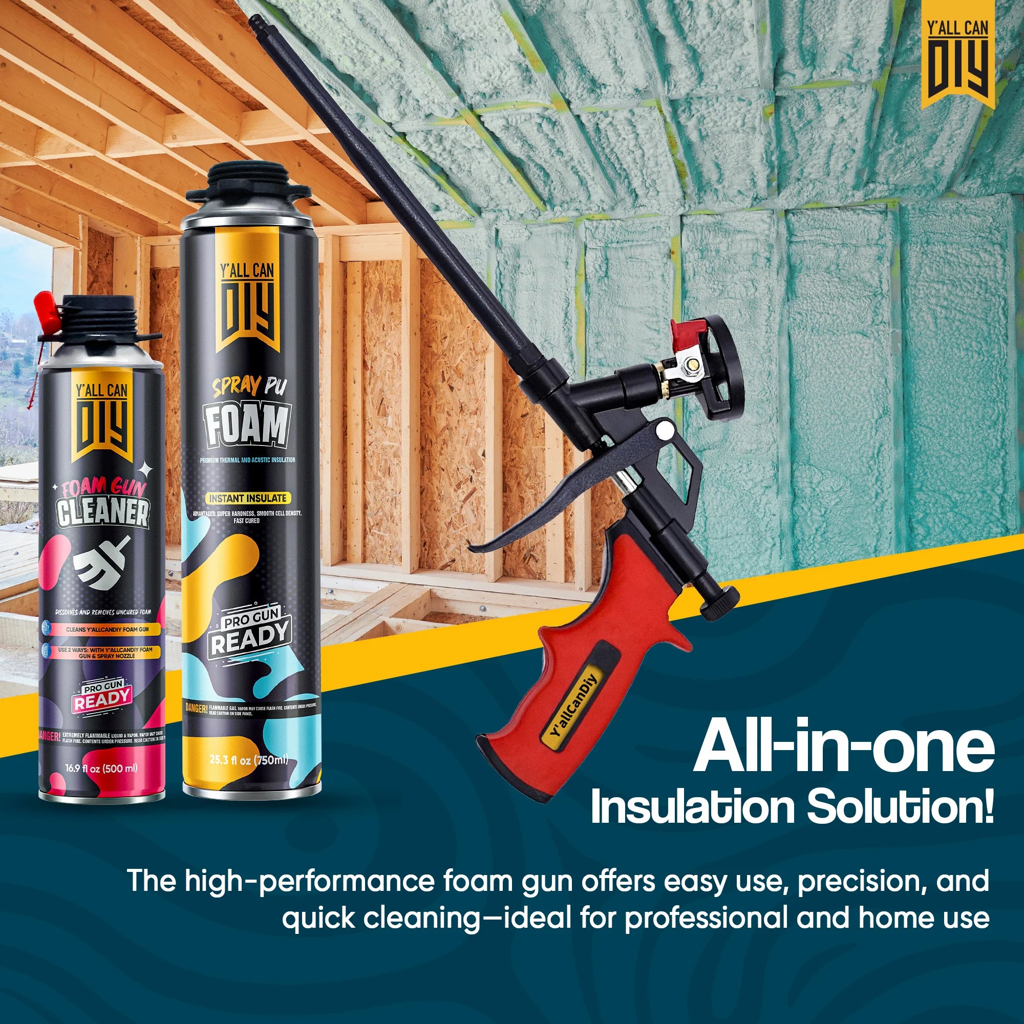 Chemsusa spray Foam Insulation Kit - 6 pack (32.8 oz Each) with Full DIY Kit